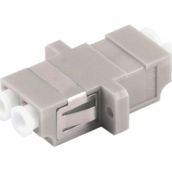 FO connector, LC duplex socket to LC duplex socket, OM1/OM2, multimode, ceramic, beige, BYB-4-98F2104