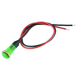Green Prewired 8mm Panel Indicator 220V