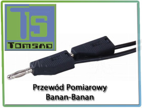 Przewód pomiarowy banan-banan 1m 19A - czarny