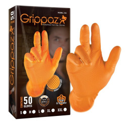 Rękawice ochronne Grippaz "M" Orange, Nitrylowe, Opakowanie 50 Szt.