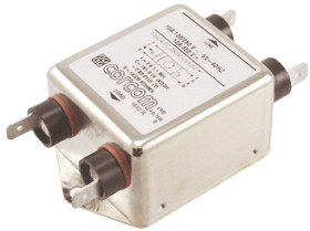 Filtr RFI 10A 1-fazowy 250 V AC 50 → 60Hz 1,1 mH TE Connectivity Montaż w obudowie