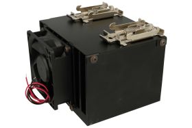 Radiator; FX395-W24; do SSR 1-fazowych; do SSR 3-fazowych; z uchwytem TS35 na szynę DIN; z wentylatorem 24V DC; z otworami; 0,36