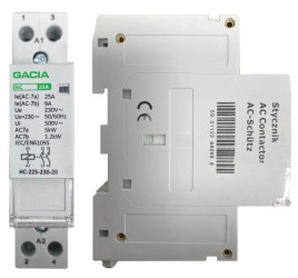 Stycznik Modułowy Instalacyjny Cewka 1P 2T 25A 2NO 230V 2-Tory na szynę