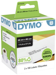 Etykiety do drukarek etykiet DYMO S0722370, 89 x 28 mm, Etykieta adresowa, biały