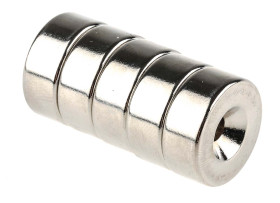 Magnes neodymowy, typ: Pierścień, siła pociągowa: 8.01kg, mocowanie: Otwór, dł.: 4.5mm, gr.: 7.6mm