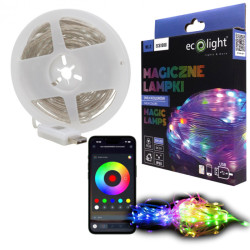 Lampki choinkowe MAGICZNE 200LED RGB 1MLN Kolorów, 10m, IP65, Pilot, aplikacja