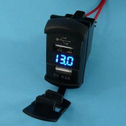 PANEL.WOLT.LED+ŁAD.USB BLUE 12-24V/4A