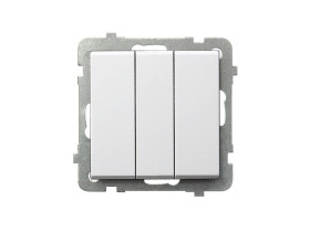 SONATA Wyłącznik zwierny przycisk potrójny biały ŁP-24R/m/00 OSPEL