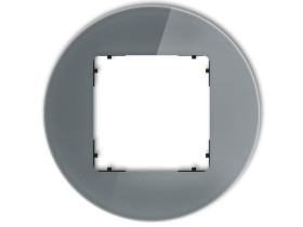 ICON Ramka pojedyncza okrągła - efekt szkła (ramka: grafitowa, spód: czarny) grafitowy 28-12-IRSO-1 KARLIK