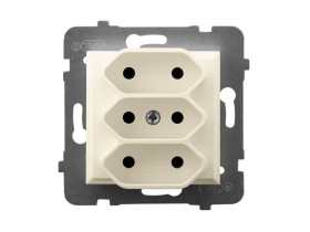 ARIA Gniazdo potrójne bez uziemienia do ramki ecru GP-3U/m/27 OSPEL