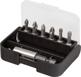 Zestaw końcówek do wkrętaka Phillips, Pozidriv, Star l. elementów: 7 rozmiar: PH2, PZ1, PZ2, T20, T25 Zestawy końcówek