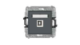 Mini Gniazdo Pojedyncze Usb-Ab 2.0 Grafitowy Mat 28Mgusb-3