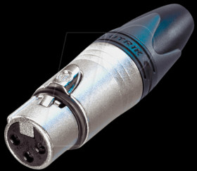 NC3FXX XLR cable socket, 3-pin, silver, nickel-plated