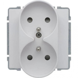 KOS 66 INWEST Gniazdo podwójne z uziemieniem i przesłoną torów prądowych bez ramki 2x2P+Z 16A 250V z przesłoną 600447 /100szt./