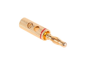 Wtyk banan złoty SS2-2136 metal (czarny/czerwony)