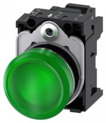 Lampka sygnalizacyjna kompletna 22mm zielona LED 24V AC-DC metal przył sprężynowe SIRIUS ACT 3SU1152-6AA40-3AA0