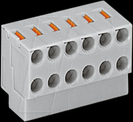 252-104 2-conductor pillar terminal block, RM 3.5 mm, 4 x 2-pin