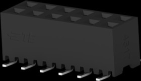 Socket header, 14 pole, pitch 2 mm, straight, black, 1-2314846-4