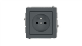 Deco Gniazdo Pojedyncze Z/U 2P+Z Grafitowy Mat 28Dgp-1Zp