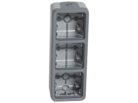 PLEXO IP55 Puszka natykowa potrójna pionowa szara 1we/2wy 069679 LEGRAND