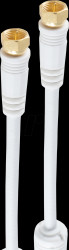 BS80303 SAT connection cable with ferrite, > 110 db, white, 2.5 m