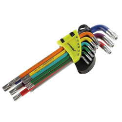 Zestaw kluczy TORX T10-T50 9Szt. 230mm Kolorowe