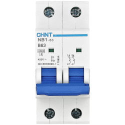 Chint 179654 NB1-63 Circuit Breaker 2-Pin 63A 240/415V 6kA IEC 60947-2