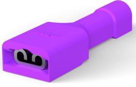 Insulated flat plug sleeve, 2.8 x 0.51 mm, 0.13 to 0.2 mm², AWG 26 to 22, brass, tin-plated, purple, 7-520366-2