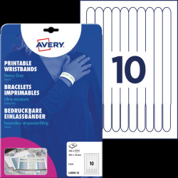 L4000-10 Wristbands, waterproof film, white, 100 pieces