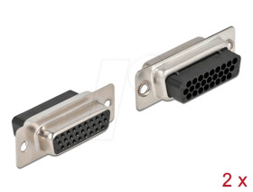66724 D-Sub HD 26 Pin Crimp Buchse, Metall, 2 Stück