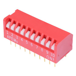 DP10U APEM 10-Way Piano DIP Switch 2.54mm SPST