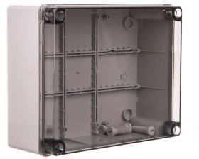 Puszka natynkowa z przeźroczystą pokrywą seria 420 IP65 240x190x90 szara EC420C7