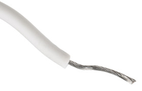 Przewód montażowy 0,75 mm² Biały Alpha Wire Guma silikonowa 18 AWG 15 kV dc dł. 30m 16/0,25 mm +150°C Lista UL