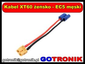 Kabel XT60 żeński - złącze EC5 męskie