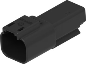 Socket, 2 pole, straight, 1 row, black, DT04-2P-E004