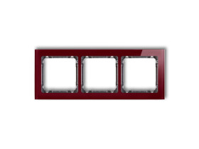 DECO Ramka 3 potrójna uniwersalna - efekt szkła (ramka: bordowa: spód: grafitowy) bordowy 14-11-DRS-3 KARLIK