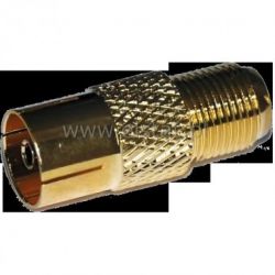 Złącze GN F - GN TV złote CU