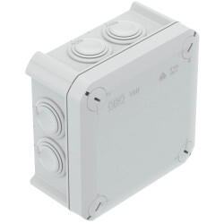 Junction box, 100 x 100 x 48 mm, no. of entries: 7, 6.0 mm², gray, IP66, 2007061