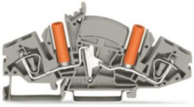 2-wire feed-through terminal, spring-clamp connection, 0.2-6.0 mm², 1 pole, 30 A, 6 kV, gray, 282-841