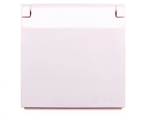 Simon 54 Pokrywa gniazda do wersji IP44 z przesłonami z klapką biała DGZ1BUZP/11