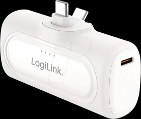 PA0349W Powerbank, LiPo, 5.000 mAh, 2x USB-C, Schnelladefunktion, Weiß