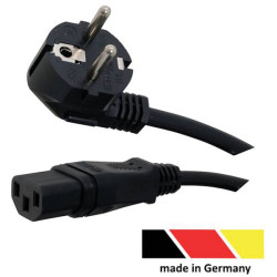 HAWA 1008236 C13/C14 Appliance Cable 2m BlaC.K PVC Angled Plug