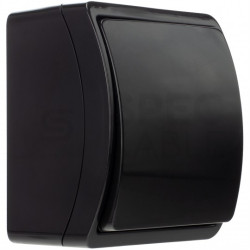 Łącznik pojedynczy natynkowy hermetyczny IP44 czarny Koala ViPlast