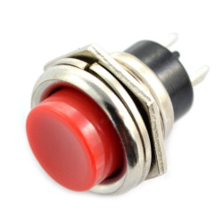 Przełącznik ON-OFF chwilowy PBS26B, okrągły 250V/3A - czerwony