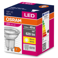 Żarówka LED VALUE PAR16 80 GU10 6,9W 620lm 3000K 830 120st. 3 LATA GWARANCJI 4058075096707