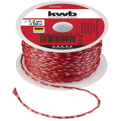 kwb 925125 wall cord 1.2mm 50 m red braided nylon for alignment