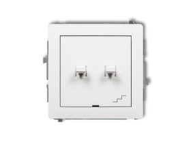 DECO Wyłącznik pojedynczy ze schodowym w stylu amerykańskim (osobne zasilanie) biały DWPUS-10.2 KARLIK