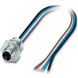Sensor actuator cable, M12-cable plug, straight toopen end, 2m, 4 poles