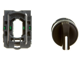 Przełącznik 3 położeniowy pokrętło 22mm czarny 2Z bez samopowrotu XB5AD33