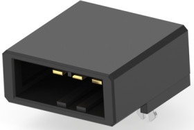 Pin header, 3 pole, pitch 3.81 mm, angled, black, 2-178293-2